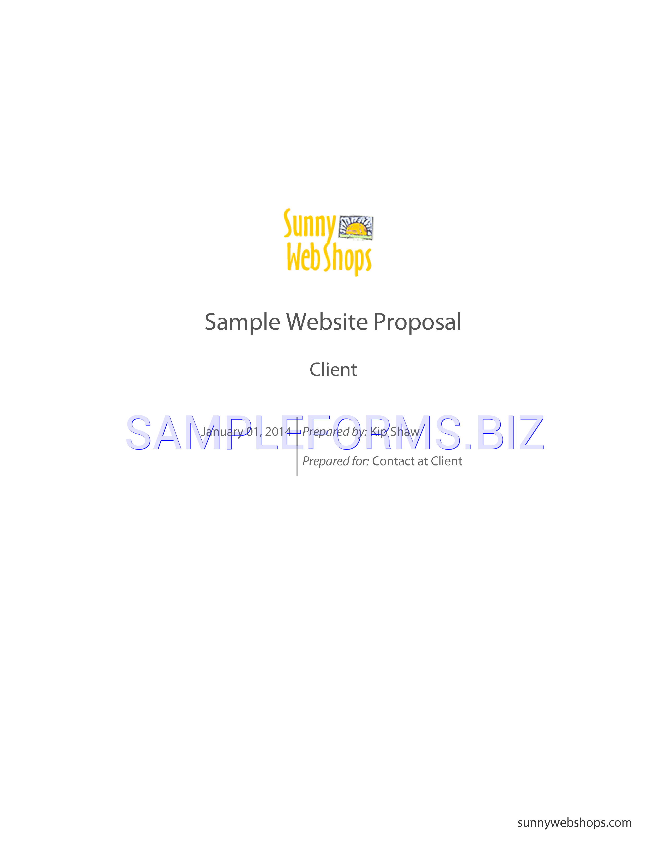 Preview free downloadable Sample Website Proposal in PDF (page 1)